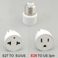 100-240V   E26 E27 Bulb To US/EU Plug Light Fixture Bulb Base Lamp Socket Adapter Convert E27 Base T
