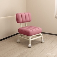 With Backrest Removable Bench Removable Small Stool Handy Tool Silent Wheel with Baby Low Stool Pull