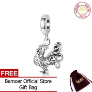 BAMOER Silver 925 Jewelry Pendant Charm Orginal 925 Bracelet or Necklace Deign Brave Rooster Charms 