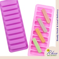 10 Cavity Eclair Long Strip Finger Biscuit Charlotte Cake Silicone Mould Pan Jelly Mold Soap Acuan S