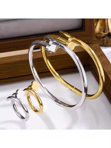 4PCS, new popular stainless steel four-leaf clover peach heart nail bracelet women's fashion versati