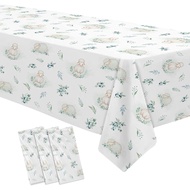 Sheep Baby Shower Decorations Tablecloth, 3 Pack Disposable Farm Animal Lamb Sheep Party Supplies Ta