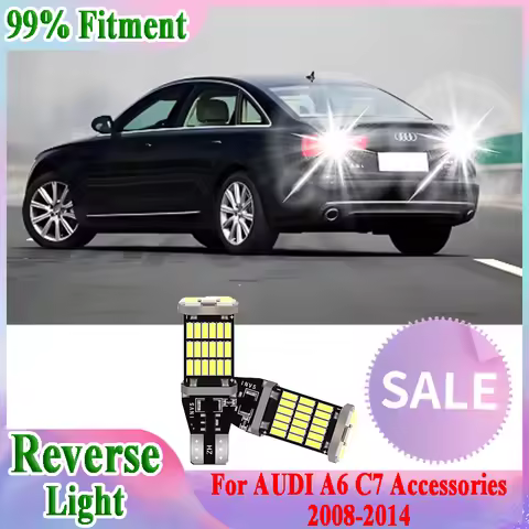 2PCS T15 W16W Car LED Reverse Light Bulb 6000K White CSP Chips For AUDI A6 C7 Accessories 2008-2012 
