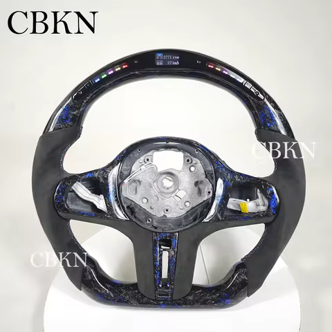 Customized LED RPM Forger Blue Scales Carbon Fiber Steering Wheel for BMW G30 G20 M5 F90 M8 X3M X4M
