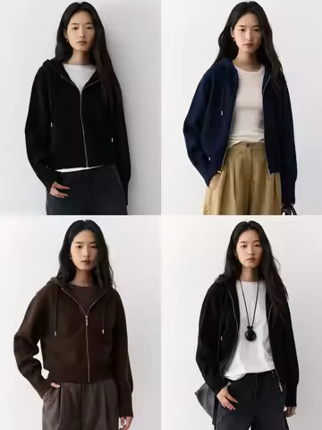 Cleanfit Thickened and easy to take care of, Consinee custom-spun yak fleece zipper knitted sweater 