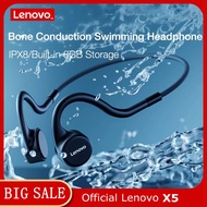 Lenovo X5 bone conduction headset IPX8 waterproof sports diving Bluetooth headset with microphone built-in storage 8G MP3 music player. Original 100%