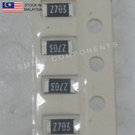 10PCS Taiwan-Grade 270k ±1%, 1206 SMD Resistor (2703)
