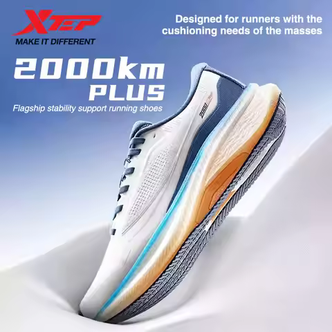 Xtep 2000km Plus Running Shoes 2025 New Spring Comfortable Anti-slip Cushioned Men's Training Joggin