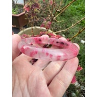 🌸56.7mm South African sukura Rhodonite Stone bangle🌸南非樱花雨蔷薇手镯🌸