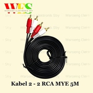2 - 2 MYE 5 METER CABLE 2 RCA TO 2 RCA 5 METER CABLE/ 2RCA TO 2RCA AUDIO JACK CABLE 5 METER