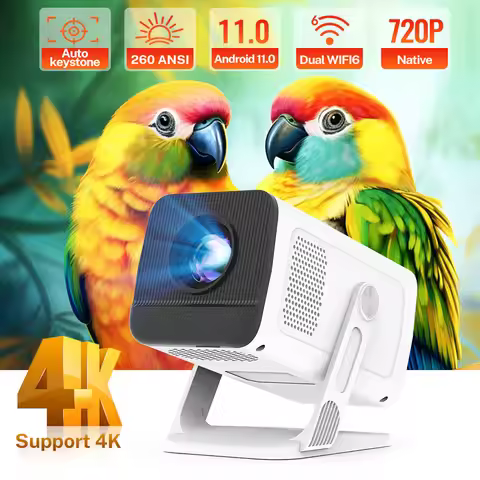 LYNCAST X1AQ mini projector Bluetooth portable 720P, supports 180 degree rotation Android 11 Bluetoo