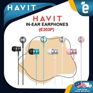 HAVIT E303P Earbuds Wired Water Resistant Earphone with Built In Microphone In Ear Headphones