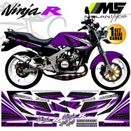 Decal Sticker Striping Variasi Motif Ori Ninja R 150 2013 Hitam Orange / Ninja Ss 150 - Ninja R/Ss 2