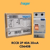 HAGER ELCB/RCCB CD640B 2P 40A 30MA AC