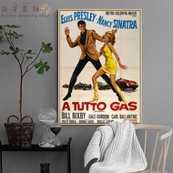 การตกแต่งบ้านแบบนอร์ดิก Elvis Presley In Speedway (1968) โปสเตอร์ศิลปะภาพวาดผ้าใบติดผนังและภาพงานภาพ