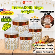 SUPERSAVE Balang Kuih Raya Bekas Kuih Raya Kedap Udara Set Acrylic Cookies Jar Gold Container Plastic Storage Raya 2024