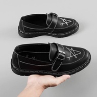 Sepatu Loafers Dokmar Vintage Slip On Bintang Star Hitam Pria Sepatu sekolah Kuliah Loafers Velcro