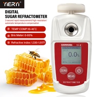 YIERYI LCD Digital Refractometer Brix Meter Fruit Juice Beverage ATC Sugar  Content Measuring Instru