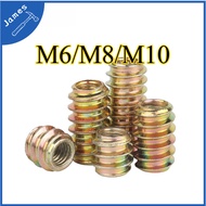 Color Zinc Wood Insert Nut M6/M8/M10 Pre-embedded Nuts Screw Hex Socket Countersunk Head Furniture S