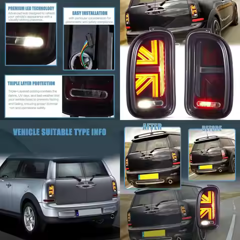 Taillights Assembly Fit for 2007-2014 BMW Mini Cooper Clubman R55, Smoked