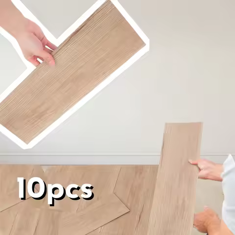 10 pc 40x15cm 3D wood grain vinyl floor tiles, peel off adhesive PVC floor stickers, detachable and 