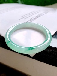 冰種翡翠天然翡翠玉鐲 A玉手鐲玉鈪 • 冰種飄花翡翠圓鐲