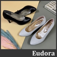 [Eudora] Pointed Toe Heels Wedding Shoes Bridal Bridesmaid Glitter Leather High Heel Stiletto Work