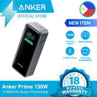 Anker Prime 12,000 mAh PowerBank 2-Port Portable Charger 130W Output, Smart Digital Display, Compati