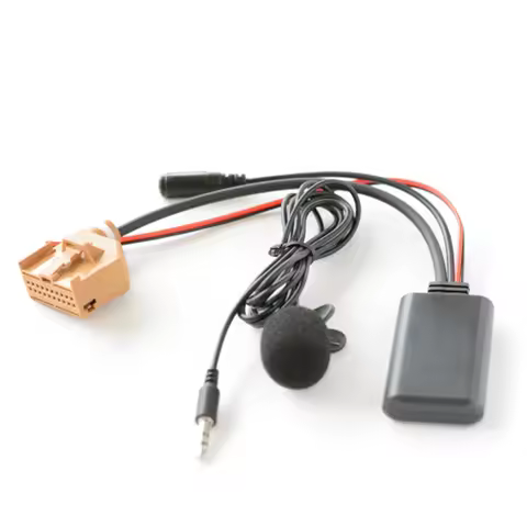 Hot Selling-Car Bluetooth 5.0 Aux Cable Microphone Handsfree Mobile Phone Free Calling AV/AV2 Adapte