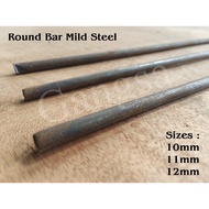 Round Bar Mild Steel (Black Shaft) / Besi Bulat 10 MM 11 MM 12 MM (R10, R11 & R12) 圆铁 1-3ft +/- (12”