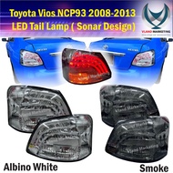 READY STOCK Sonar Design Toyota Vios NCP93 2008 2009 2010 2011 2013 LED Tail Lamp - Albino White/Smo