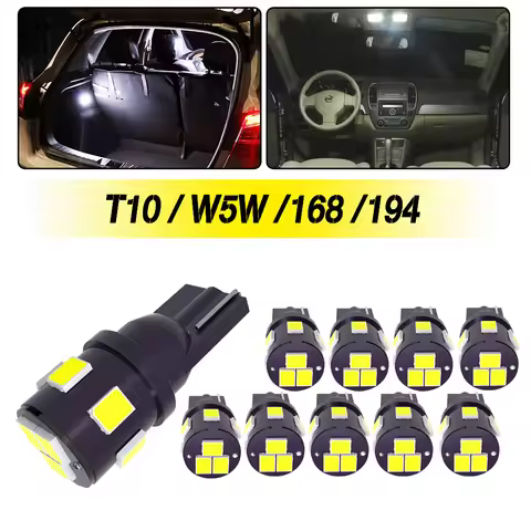 10x Canbus Interior Parking Position Light T10 W5W 168 194 LED for Citroen C3 C4 C5 Seat Leon MK2 Mi