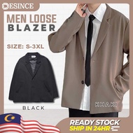 🇲🇾 DESINCE Men Coat Korean Blazer Trendy Smart Casual Khaki Brown Black Solid Color Man Outerwear Jaket Lelaki MT 110