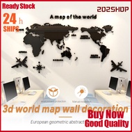 World Map Wall Sticker Acrylic 3D Solid Crystal World Map Wall Decoration Bedroom Living Room Office