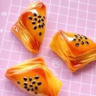 Miniature Pastry Sesame Bread Cake Sesame Danish Bread Cake Turnover Food Clay Resin Bakery Toys