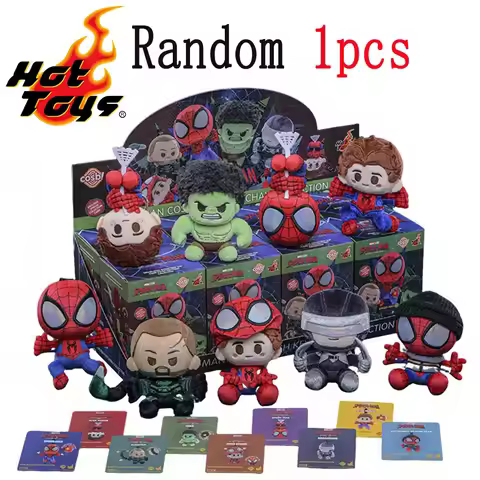 2026 New Original Hot toys Marvel Spider Man Cosbi Blind Box Plush Bag Pendant Kawaii Spider Man Sur