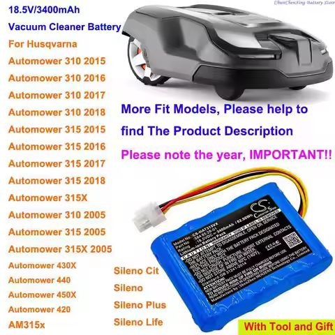 Cameron Sino 3400mAh Battery for Husqvarna AM315x,Automower 430X,Automower 440, Automower 450X, 420,