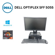 DELL OPTIPLEX SFF 5055/USED DESKTOP SET/AMD RYZEN 5 PRO /8GB/500GB HDD/ SCREEN 20"