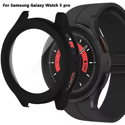 Watch Cover for Samsung Galaxy Watch 5 pro 45mm PC Case All-Around Protective Shell with Glass scree