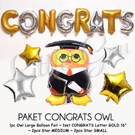 Congratulations Owl Balloon Package / Congratulations Graduation Foil Balloon / Graduation Balloon