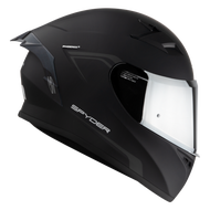 Spyder Phoenix+ Matt Black Full Face Single Visor with Free Clear Lens