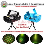 Mini Laser Stage Lighting Sensor Musik Lampu Disco / Panggung / Party