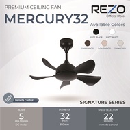 REZO Signature Series 32" 5 Blades DC Motor Ceiling Fan With Remote [ MERCURY 32 ]