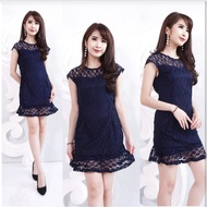 Oscar FS - MARSELA DRESS - 2 COLORS FULL BROKEN IMPORTED SMOOTH FURING LAYER BACK SLETING