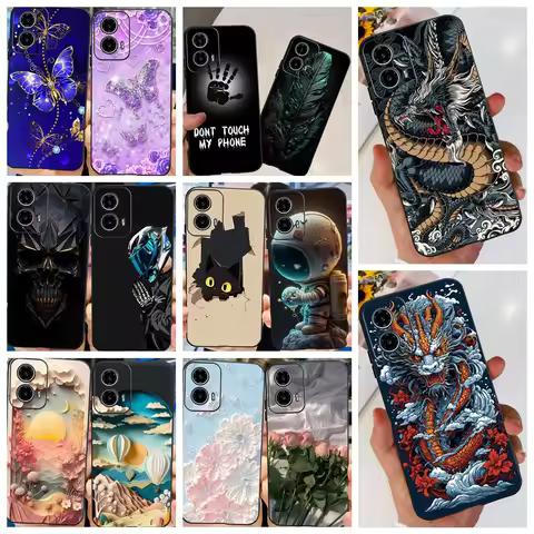 For Motorola Moto G24 / G24 Power / G04 / G04s / Motorola E14 Case Cute Cartoon Luxury Soft Silicon 