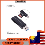jackrila PROOCAM RR-30 Memory Card 3.0 high speed TF sd micro card reader memory card: TF+SD/support