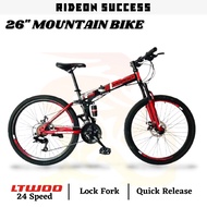 READY STOCK 26" Veego Folding Mountain bike 26FS035 with 24 Speed LTWOO Gearset