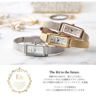 【Direct from Japan】Thin Belt Popular Women's Watch No Need to Change Battery Watch Solar Square Type Brand Thin Kii Citizen Citizen Watch CITIZEN Watch Silver EG7040-58A Antique Style