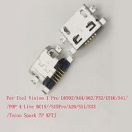 10-100Pcs Connector Plug Usb For Tecno Spark 7P POP 4 Lite Itel A44 A62 P32 S41 S15 A26 S11 S33 Visi