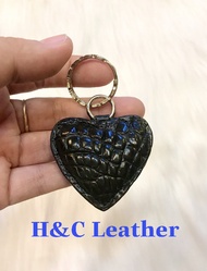 [Ảnh thật] Móc khóa trái tim da cá sấu thật 100% size nhỏ